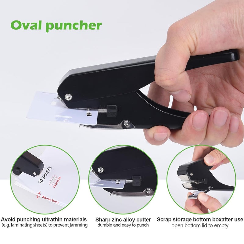 Zofly Heavy-Duty Slot Punch, Handheld Badge Hole Puncher, All Metal ID Card Puncher, Slotting Punch Tool for Paper (Max 10 Sheets), PVC ID Card, Luggage Tag, Name Tag and Badge Holder - Image 4